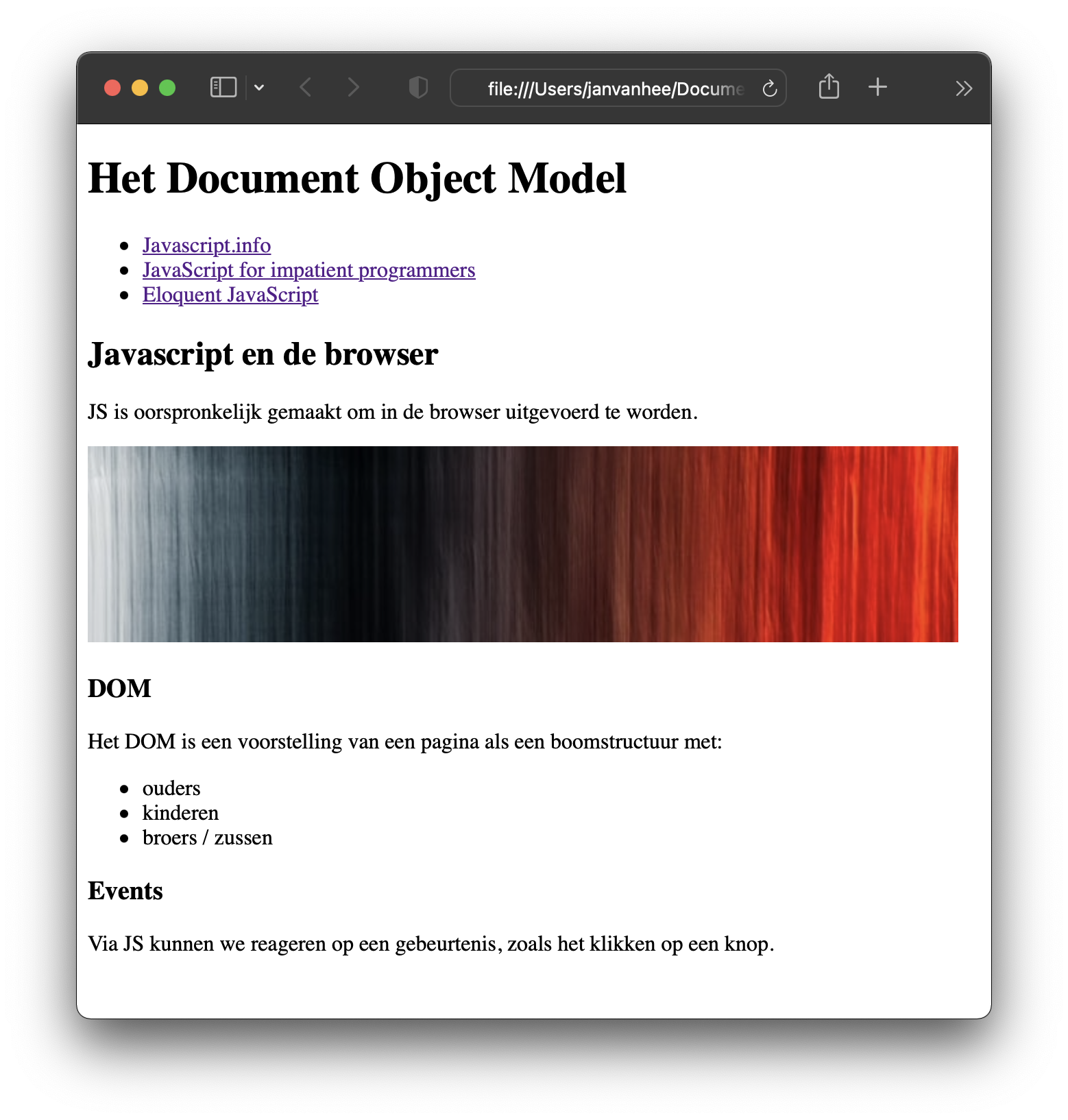 basisdocument met enkel styling van browser